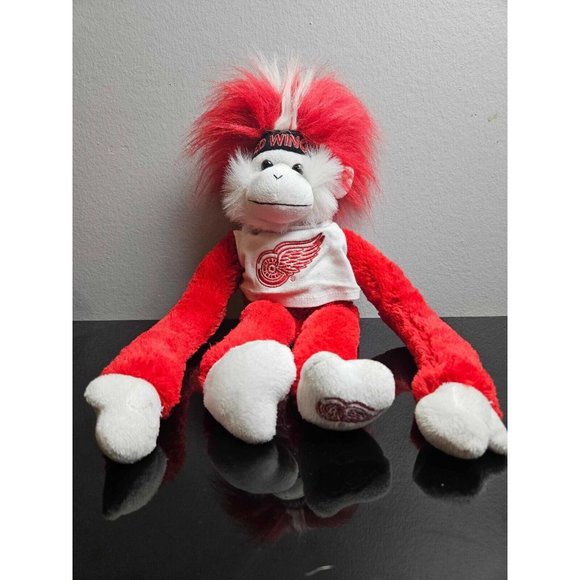 Licensed NHL Detroit Red Wings Hockey Fuzzhead wig monkey - Picture 1 of 4